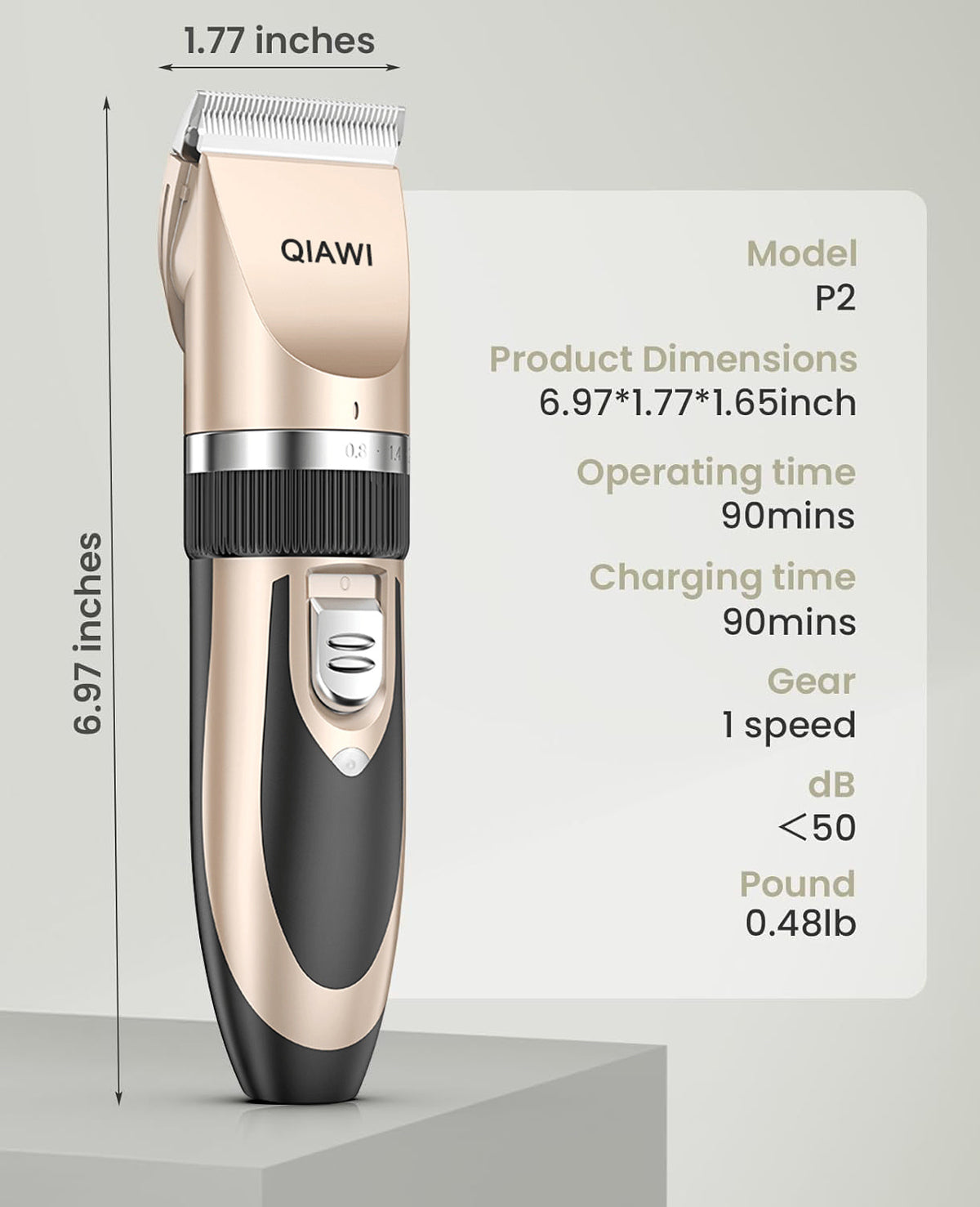 QIAWI Dog Clipper & Dog Grooming Kit