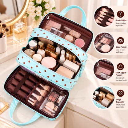 Polka Dot Makeup Organizer Bag