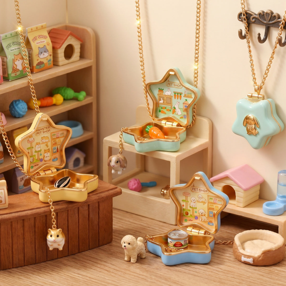 Tiny Pet Shop Star Locket Necklace