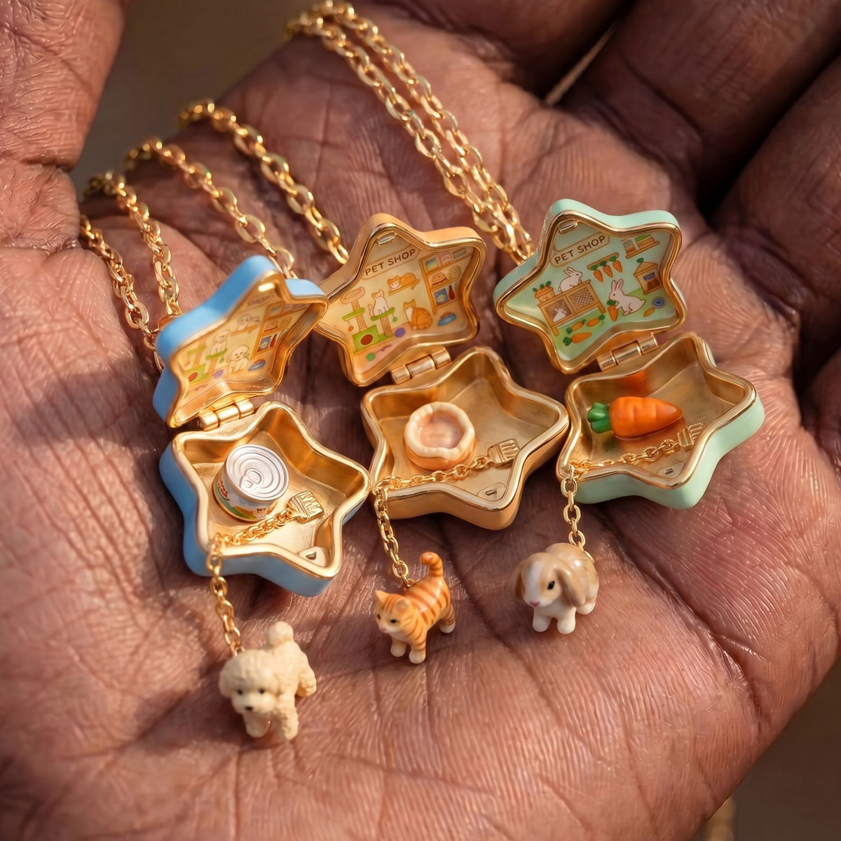 Tiny Pet Shop Star Locket Necklace