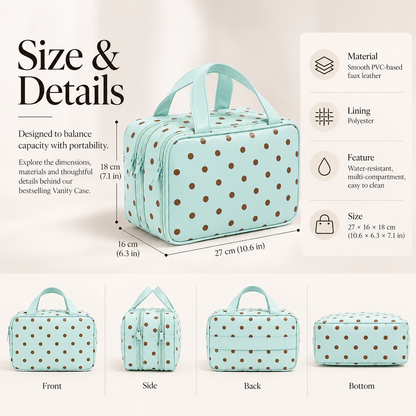 Polka Dot Makeup Organizer Bag