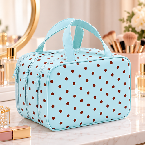 Polka Dot Makeup Organizer Bag