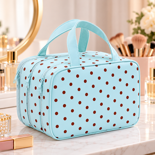 Polka Dot Makeup Organizer Bag