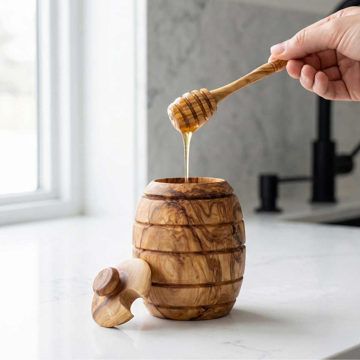 Honey Jar & Dipper Set