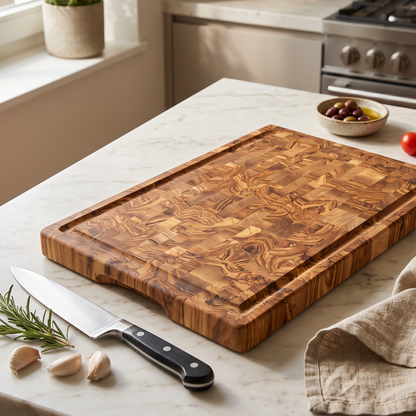 End Grain Cutting Board (Olive Wood)