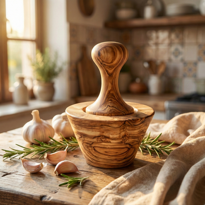 Garlic Crusher (Olive wood)
