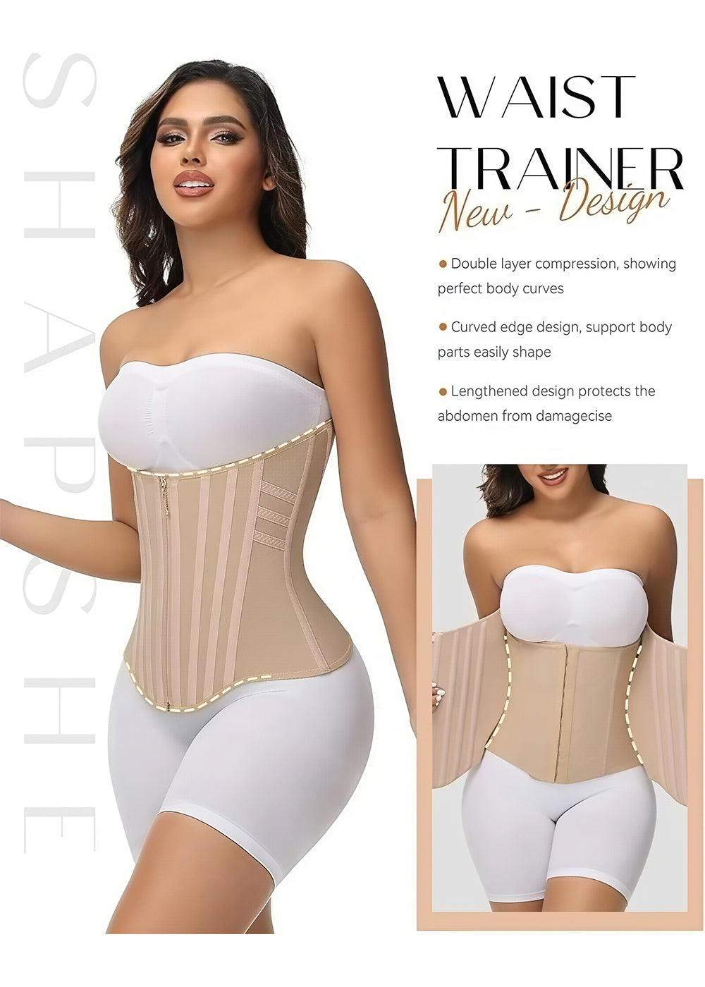 High Compression Curved Boned Waist Trainer
